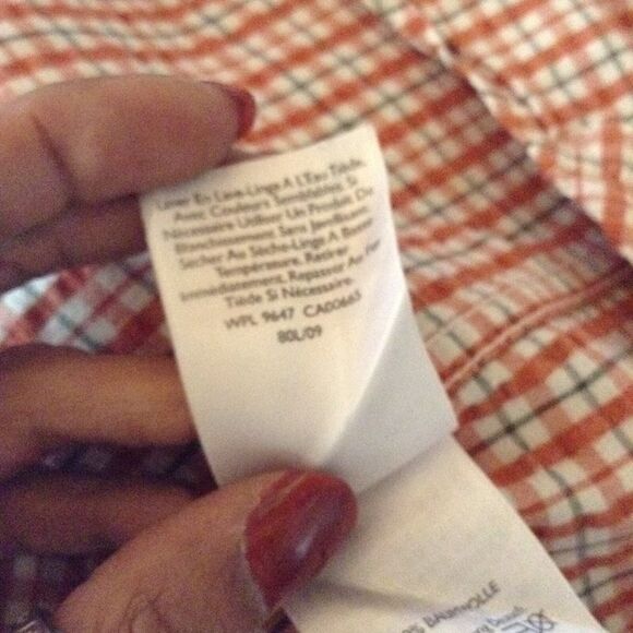 Eddie Bauer Orange Plaid Checkered Button Down Short Sleeve Men Shirt Medium - Picture 10 of 15